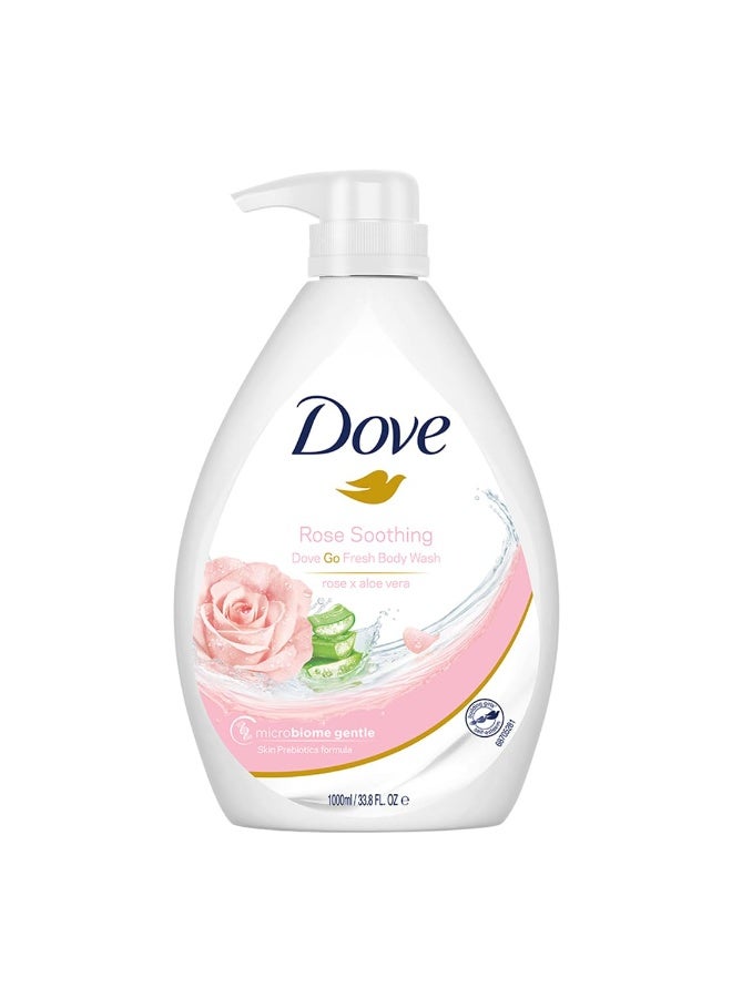Dove Soothing Rose & Aloe Vera Body Wash for Replenished Skin, Refreshing Scent 1000ml - Image 1